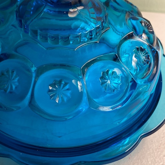 Vintage LE Smith Blue Moon and Stars Butter Dish - Picture 4 of 9